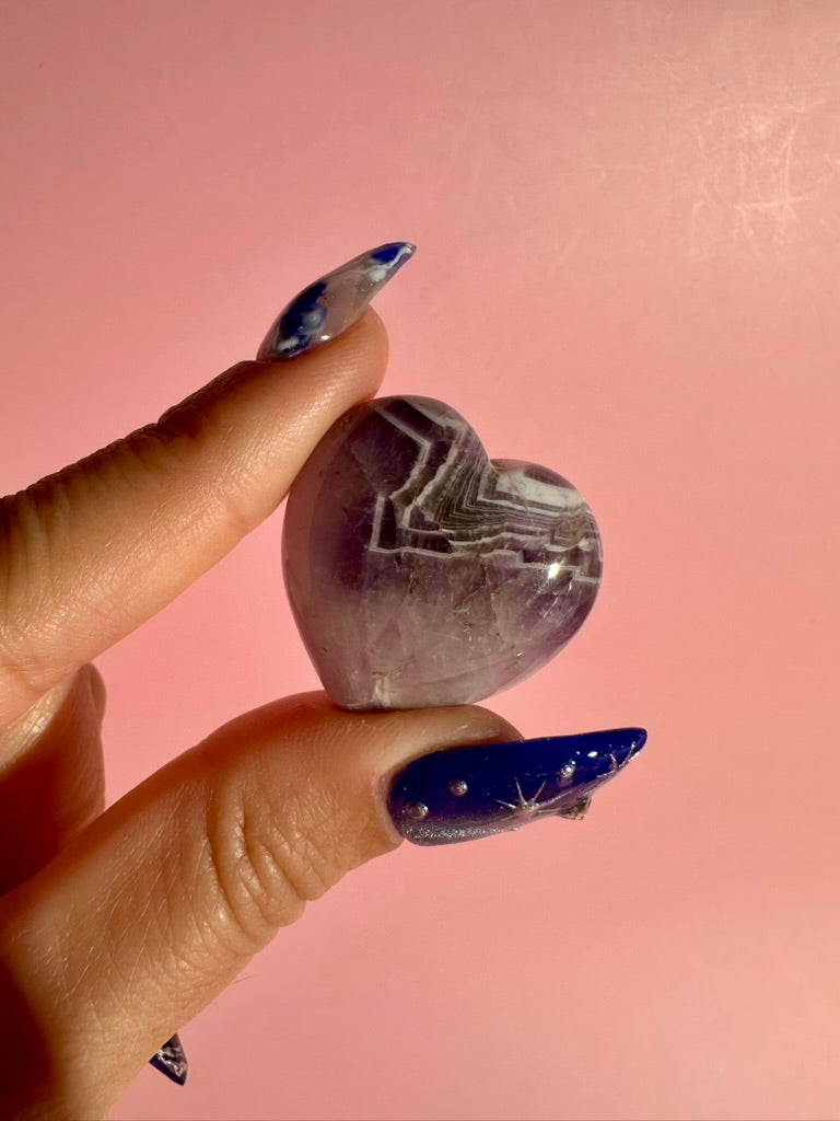 Small Dream Amethyst Heart | Chevron Amethyst Crystal