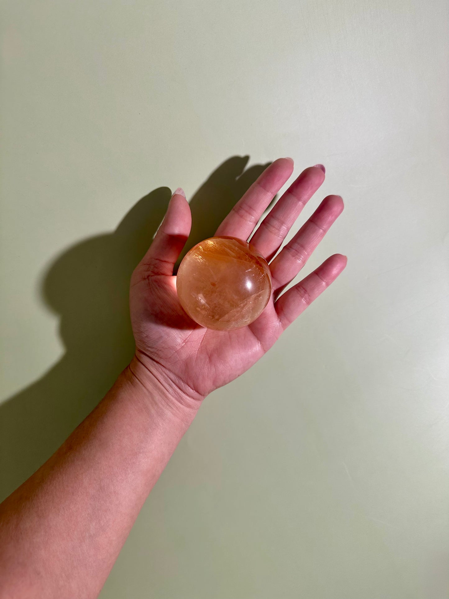 Honey Calcite Sphere – Option H | Collector Crystal, Joy, Inner Strength & Positivity