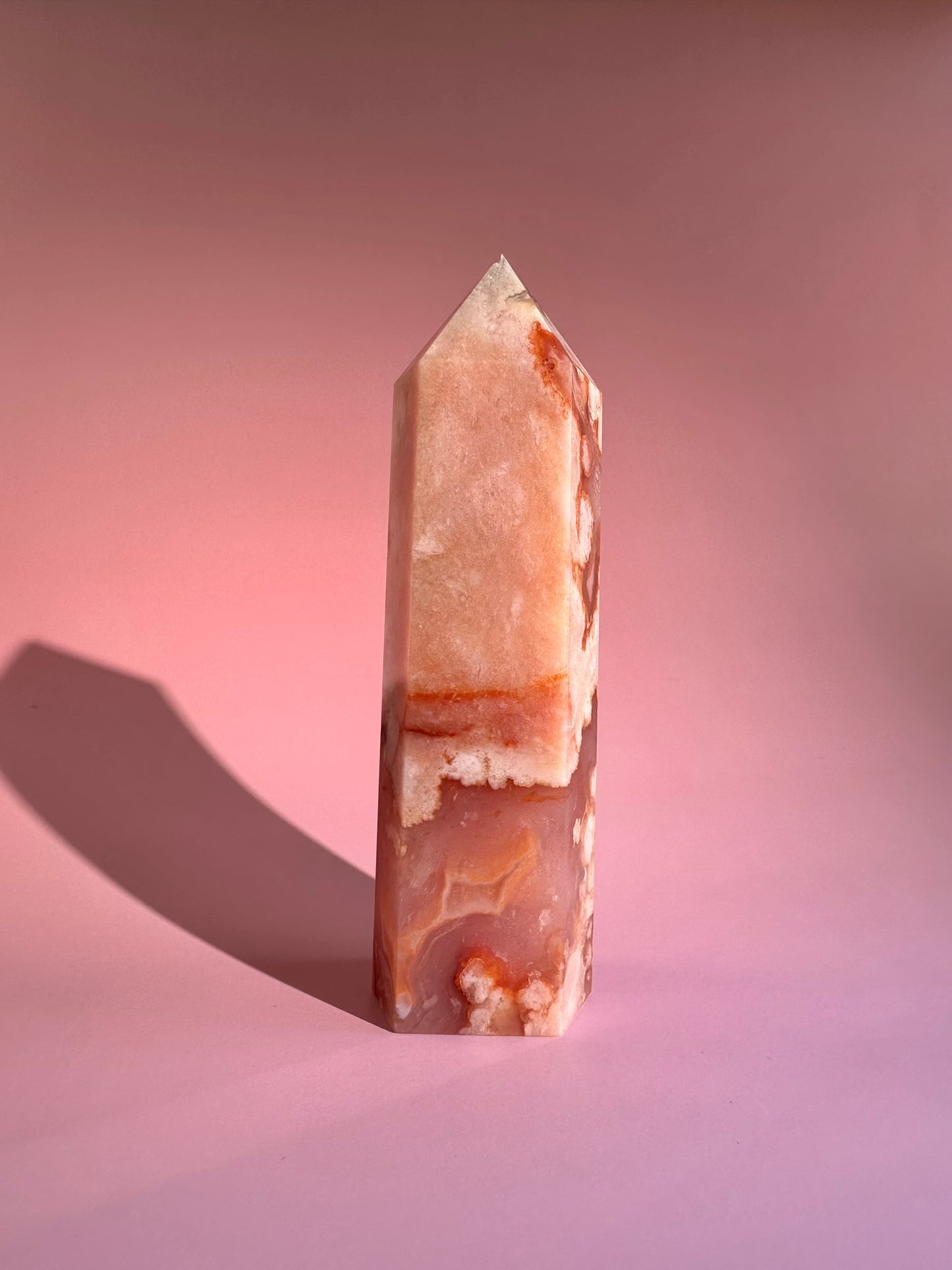 Carnelian Flower Agate Tower – Option C