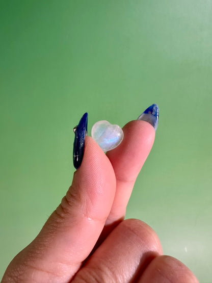 Mini Moonstone Heart | Tiny Crystal Carving