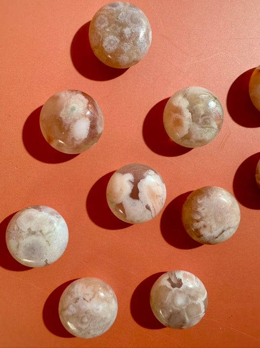 Mini Flower Agate Coin | Pocket Crystal