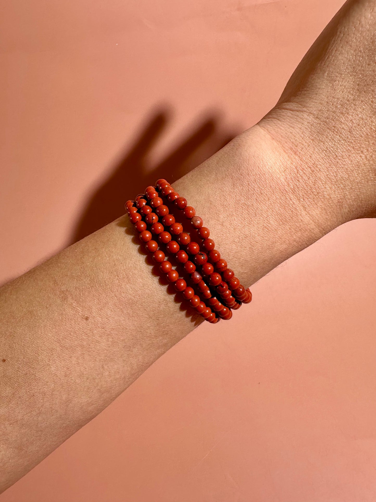4mm Red Jasper Beaded Bracelet – Grounding Crystal