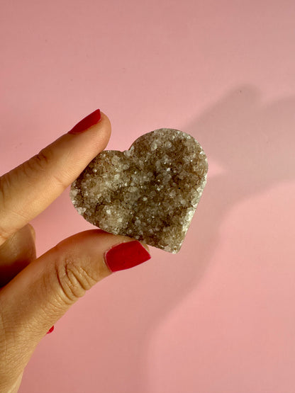 Small Druzy Amethyst Heart - B