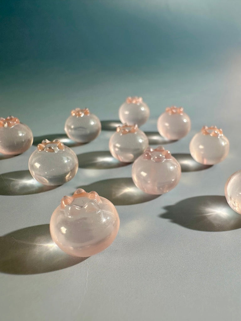 Mini Rose Quartz Blueberry | Cute Crystal Carving