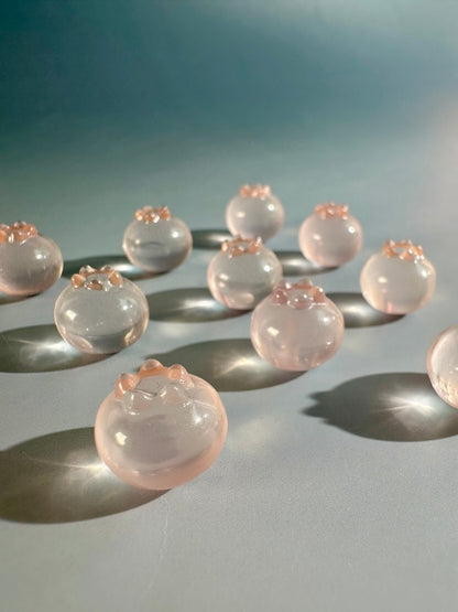 Mini Rose Quartz Blueberry | Cute Crystal Carving