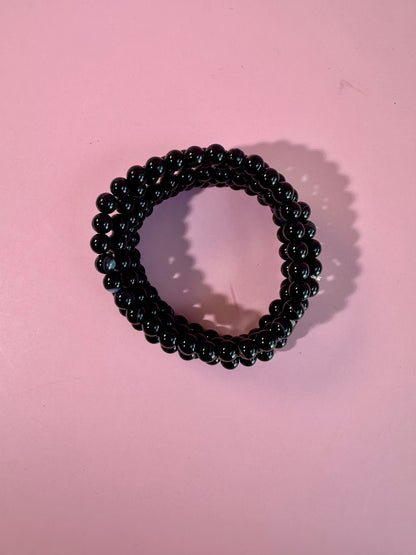 6mm Black Agate Beaded Bracelet