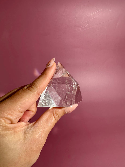 Clear Quartz Geometric Prism – Option A