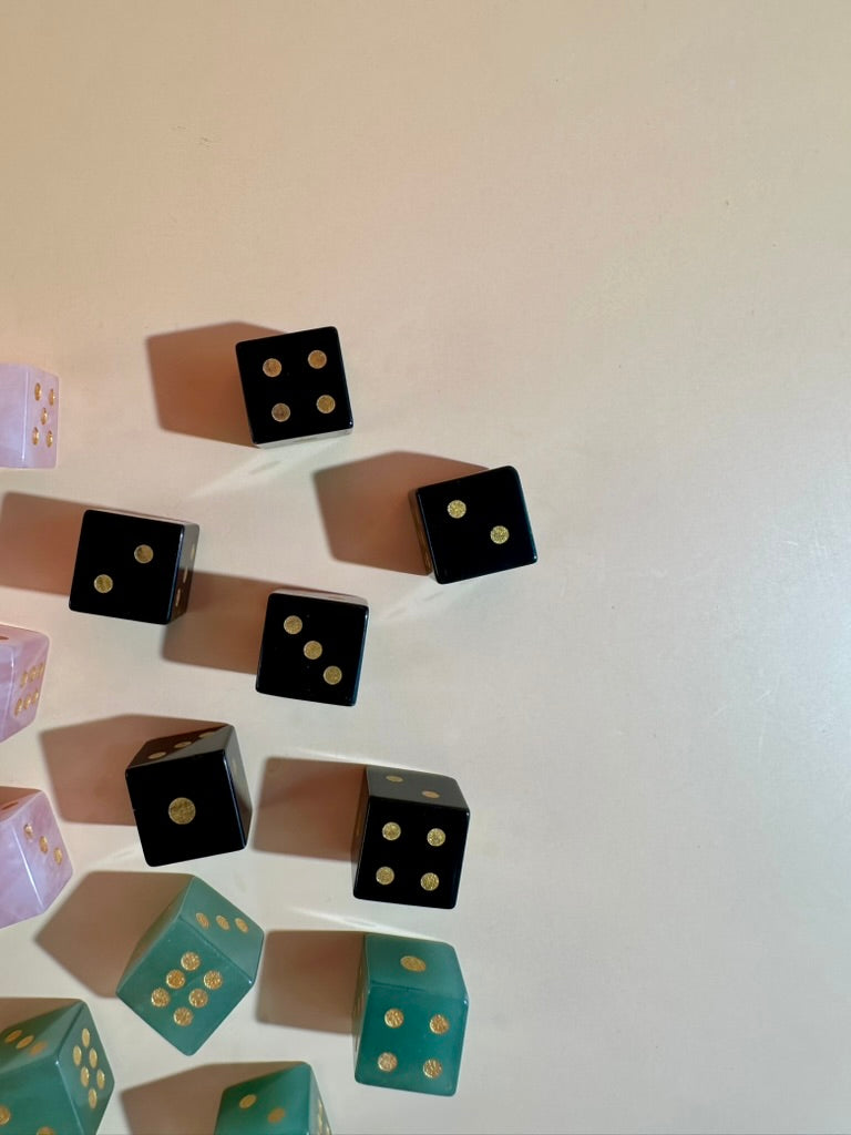 Black Obsidian Crystal Dice | Set of 2