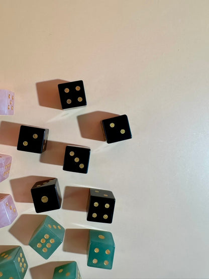 Black Obsidian Crystal Dice | Set of 2