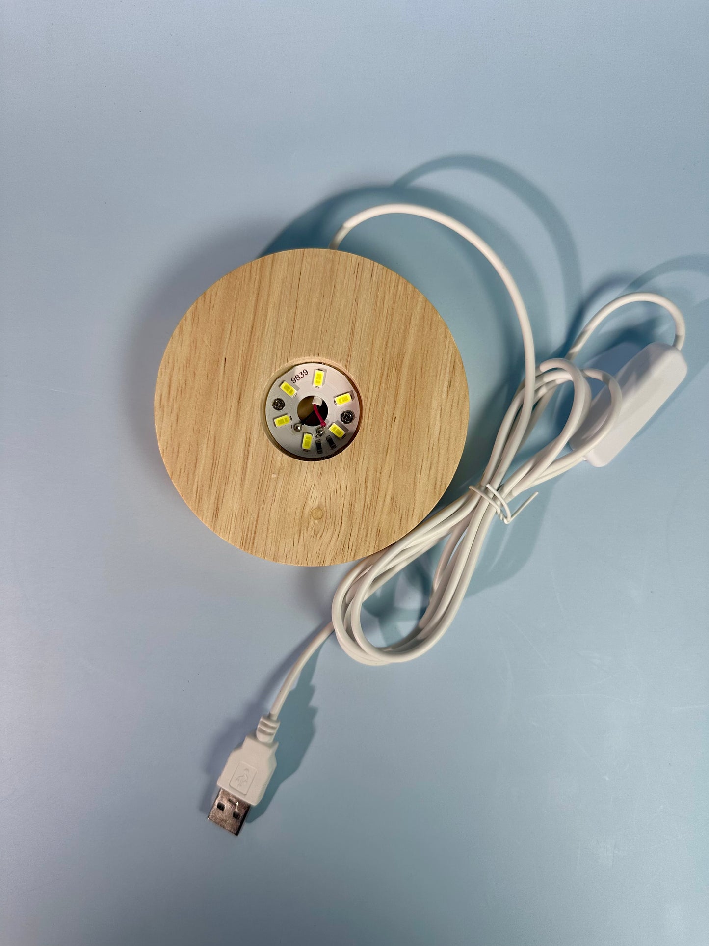 Hand-Carved Onyx Ghost Carving with Wooden Lamp Base – LED Color-Changing Light