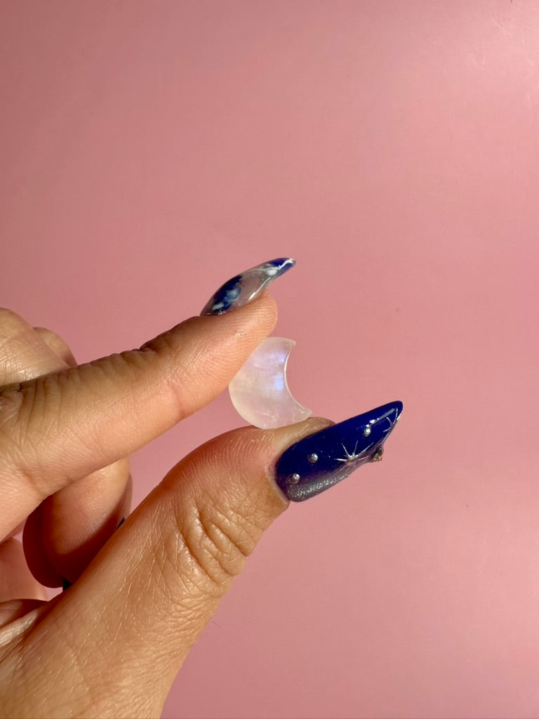 Mini Moonstone Crescent Moon | Celestial Crystal