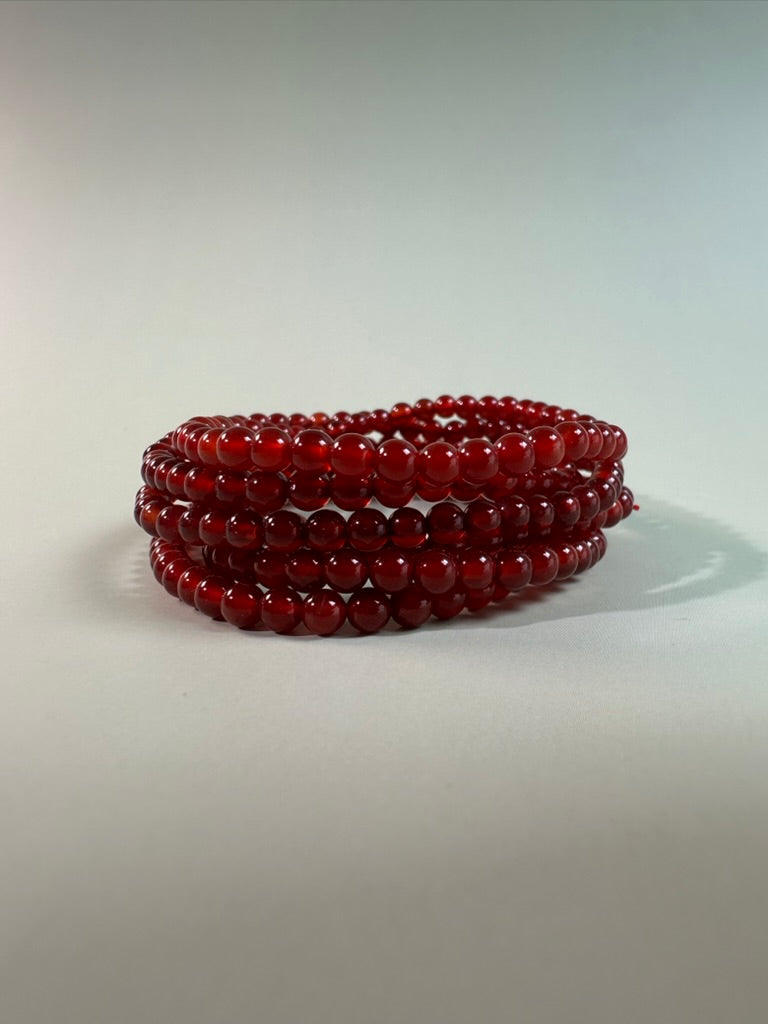 4 mm Red Onyx Beaded Bracelet
