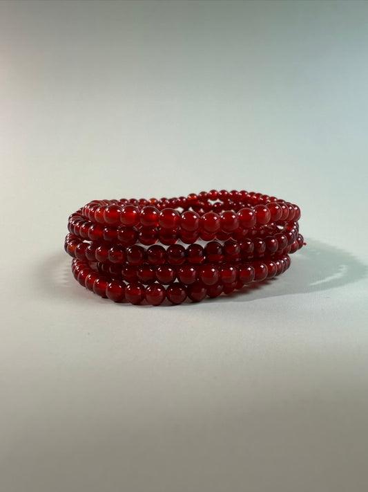 4 mm Red Onyx Beaded Bracelet