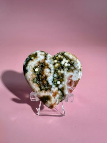 Ocean Jasper Heart Carving – H