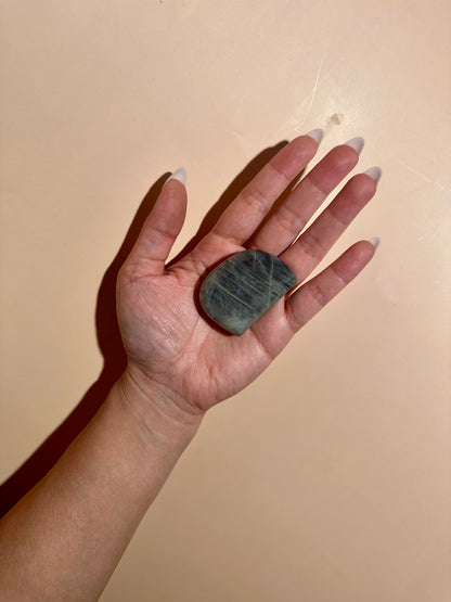 Small Yellow Flash Labradorite Standing  Freeform – Option K