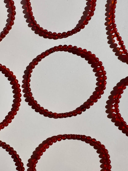 4 mm Red Onyx Beaded Bracelet