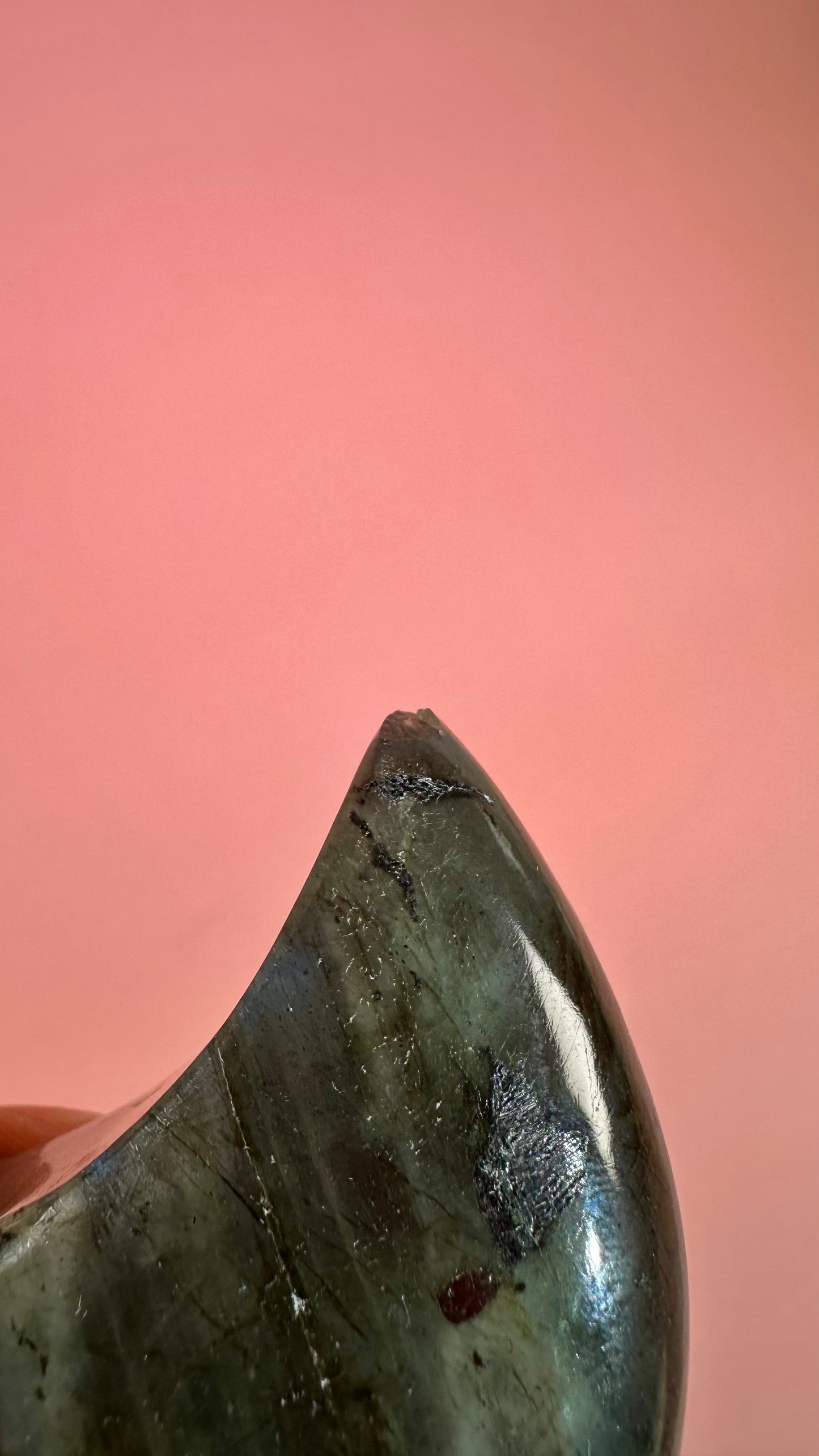 Perfectly Imperfect Large Blue Flash Labradorite Crescent Moon Misfit – Option A