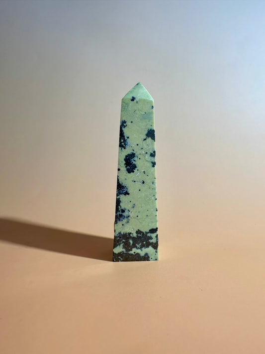 Serpentine with Pyrite Tower (Peru) Option D | Growth, Protection & Prosperity Crystal