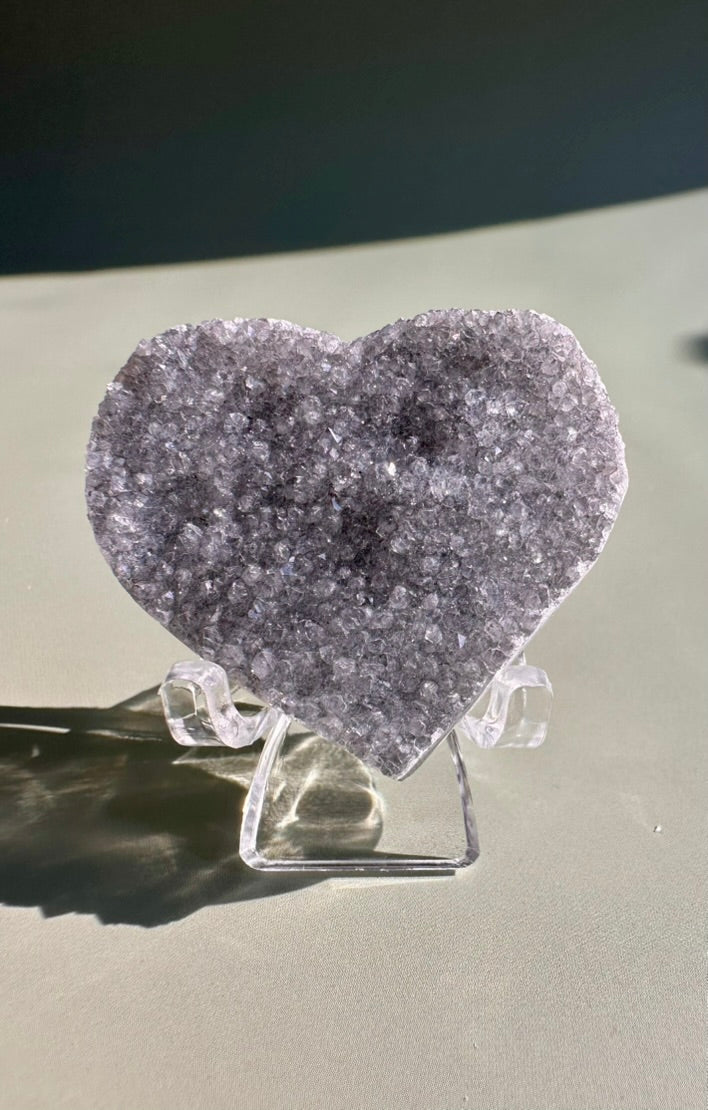 Small Druzy Amethyst Heart - D