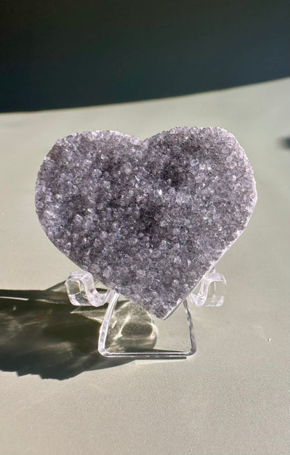 Small Druzy Amethyst Heart - D