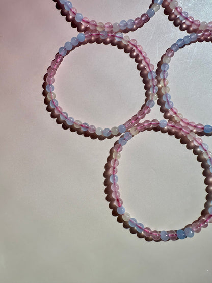 4mm Multi Beryl (Morganite) Beaded Bracelet