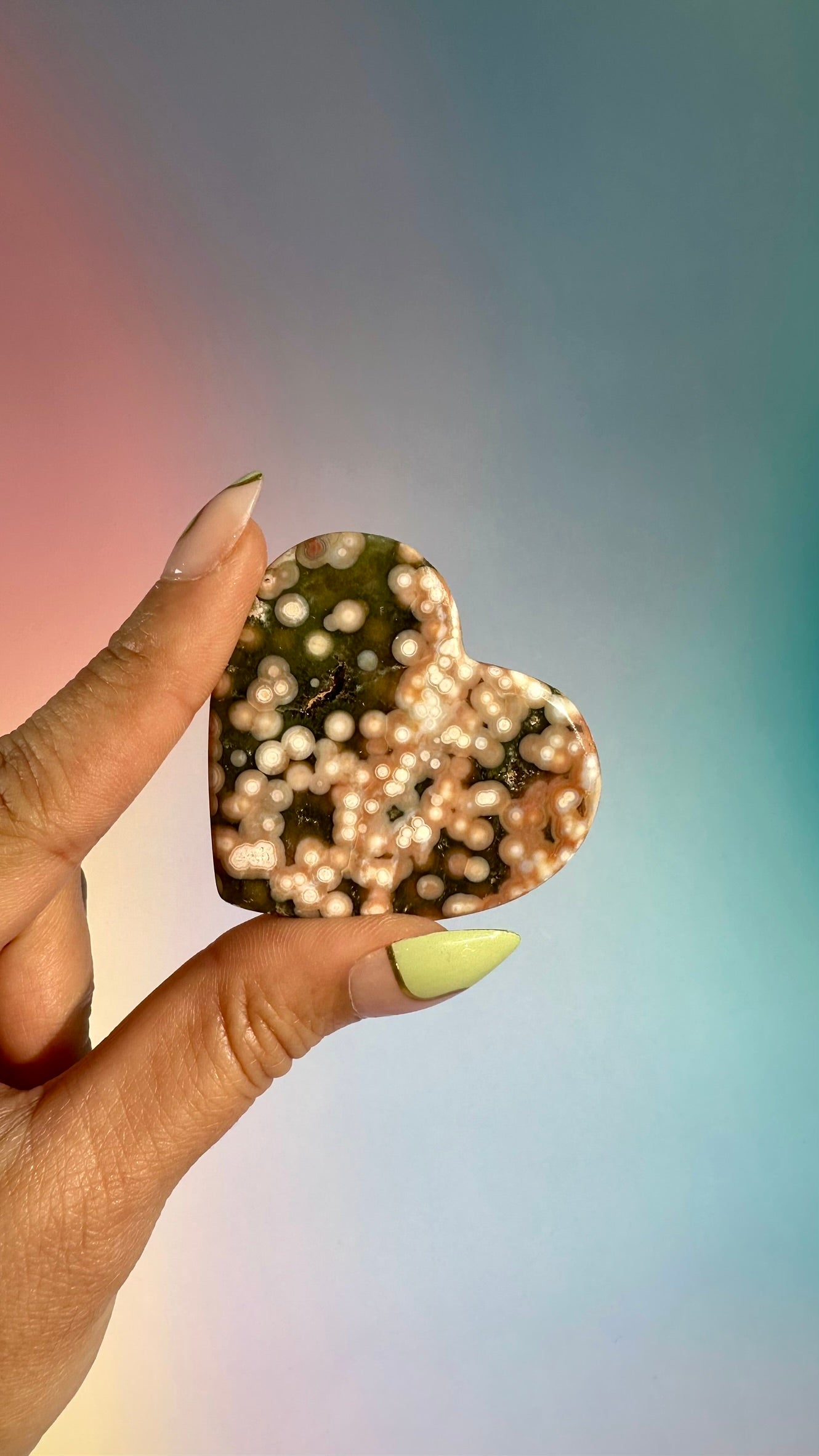 Ocean Jasper Heart Carving – Option O