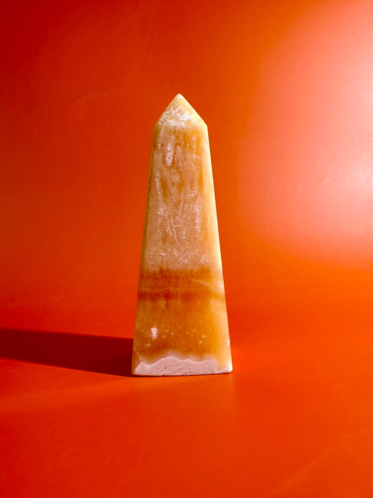 Orange Calcite Tower – Option A | Joy, Creativity & Positive Energy Crystal