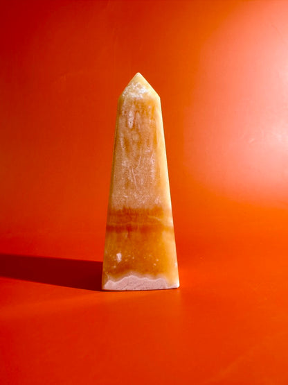 Orange Calcite Tower – Option A | Joy, Creativity & Positive Energy Crystal
