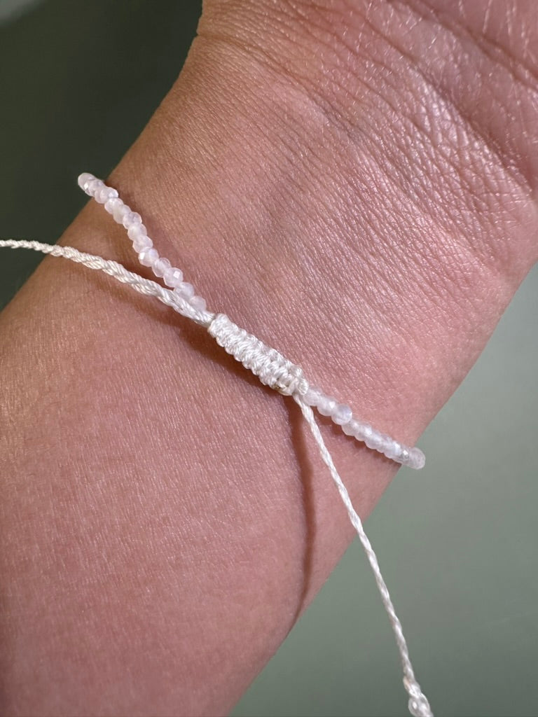 2mm Moonstone Adjustable Beaded Bracelet
