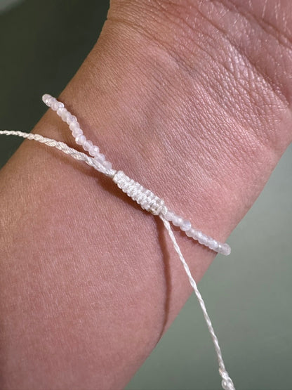 2mm Moonstone Adjustable Beaded Bracelet