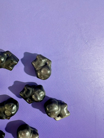 Mini Silver Sheen Obsidian Dog | Crystal Carving