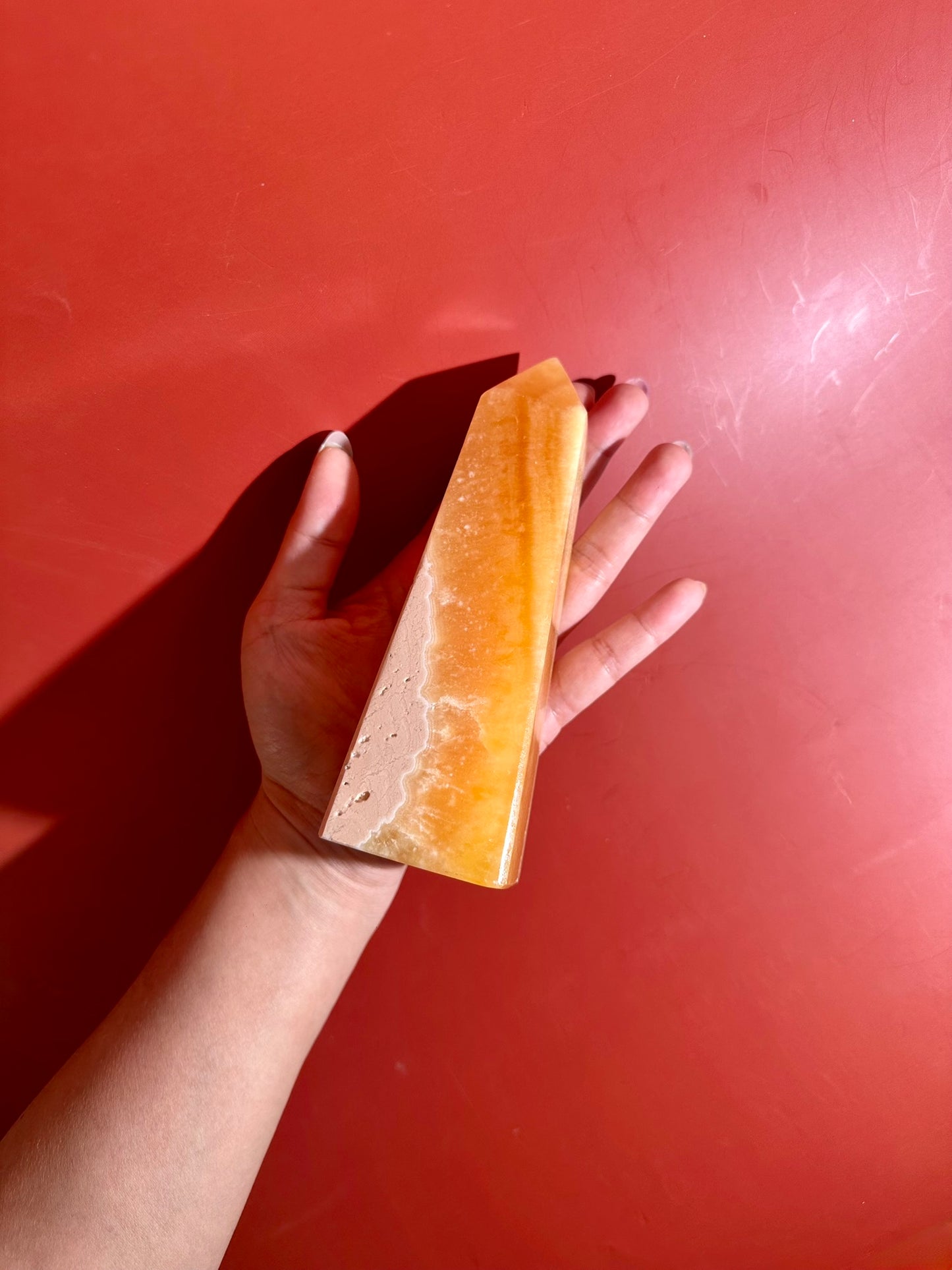Orange Calcite Tower – Option D | Happiness, Inspiration & Empowerment Energy