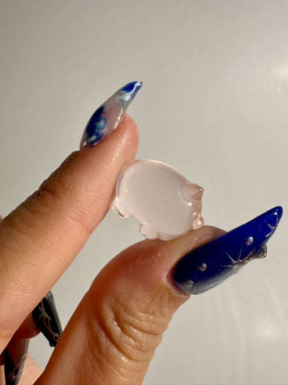 Mini Rose Quartz Pig | Cute Pink Crystal Carving