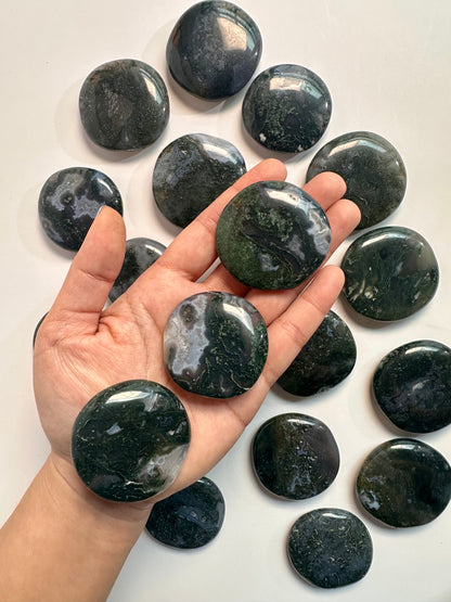 Moss Agate Flat Palm