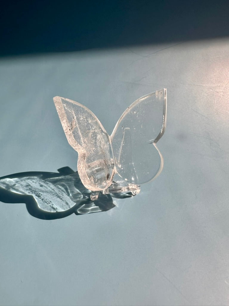 3D Himalayan Clear Quartz Butterfly Carving