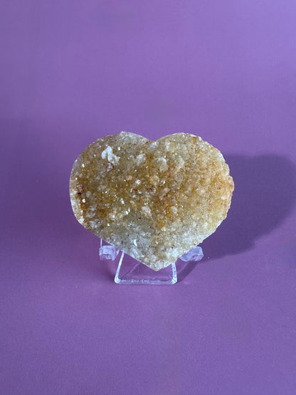Small Druzy Amethyst Heart - C
