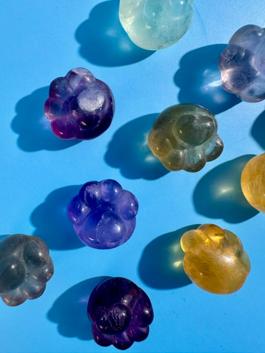 Small Rainbow Fluorite Paw | Crystal Paw Carving