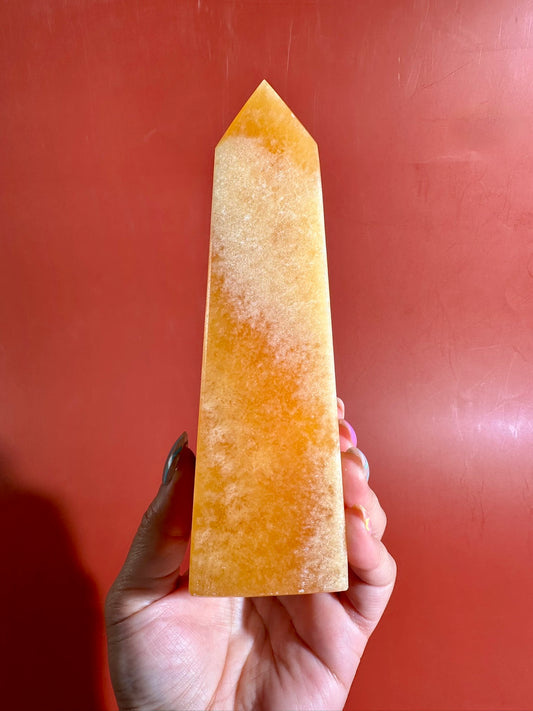 Orange Calcite Tower – Option D | Happiness, Inspiration & Empowerment Energy