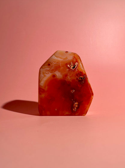 Carnelian Agate Geometric Freeform – Option D | Empowerment, Joy & Transformation Energy
