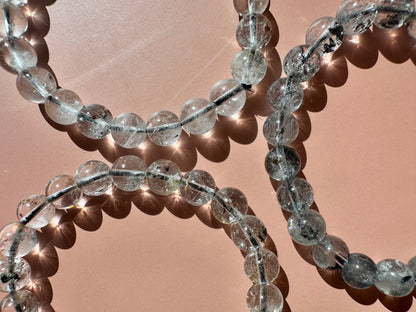 8mm Quartz with Biotite Inclusions Bracelet