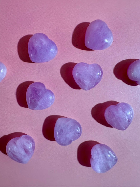 Mini Kunzite Heart | Pink Crystal Carving