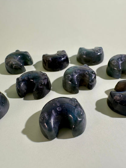 Small Labradorite Crescent Moon | Flashy Crystal Carving
