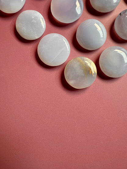 Blue Chalcedony Mini Flat Palm