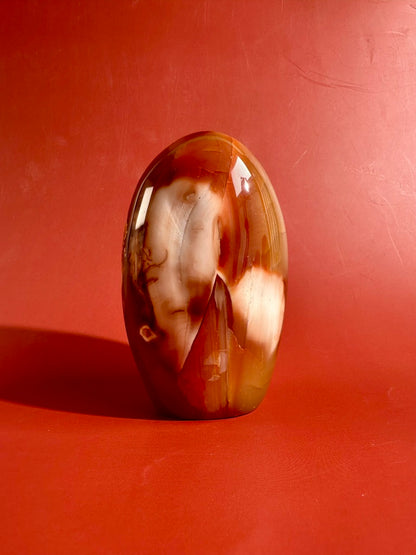 Carnelian Orca Agate Standing Freeform – Option E | Joy, Abundance & Natural Druzy Collector Crystal