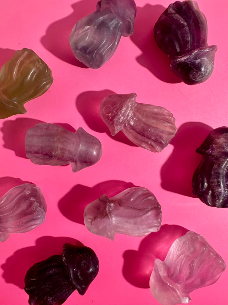 Rainbow Fluorite Jellyfish | Ocean Crystal Carving