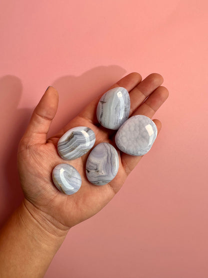 Blue Lace Agate Mini Flat Palm