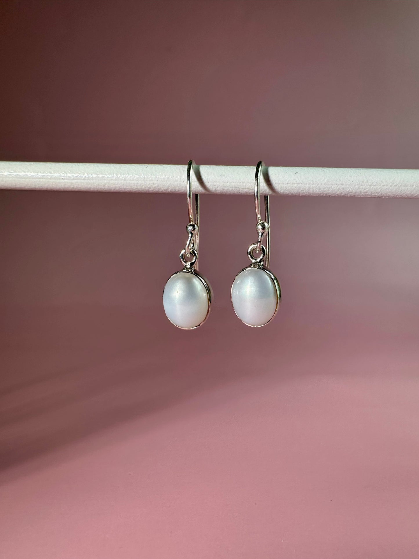 925 Sterling Silver Pearl Dangle Earrings