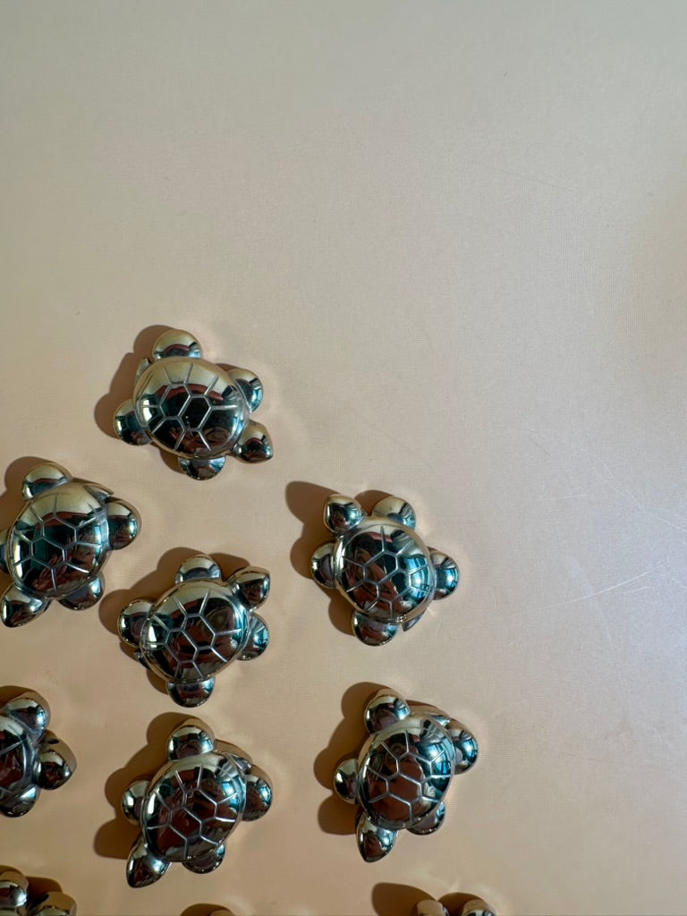 Small Golden Hematite Turtle | Metallic Crystal Carving