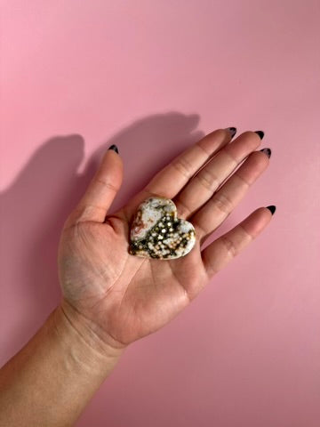 Ocean Jasper Heart Carving – H
