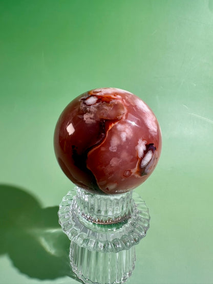 Carnelian Flower Agate Sphere Option A | One-of-a-Kind Polished Crystal Sphere